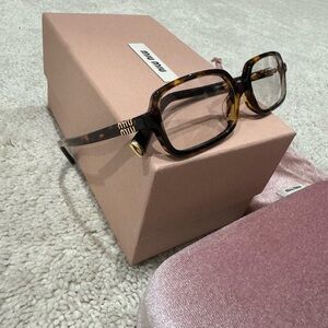 Miu Miu 11ZS Rectangle Tortoise Shell Women's Glasses